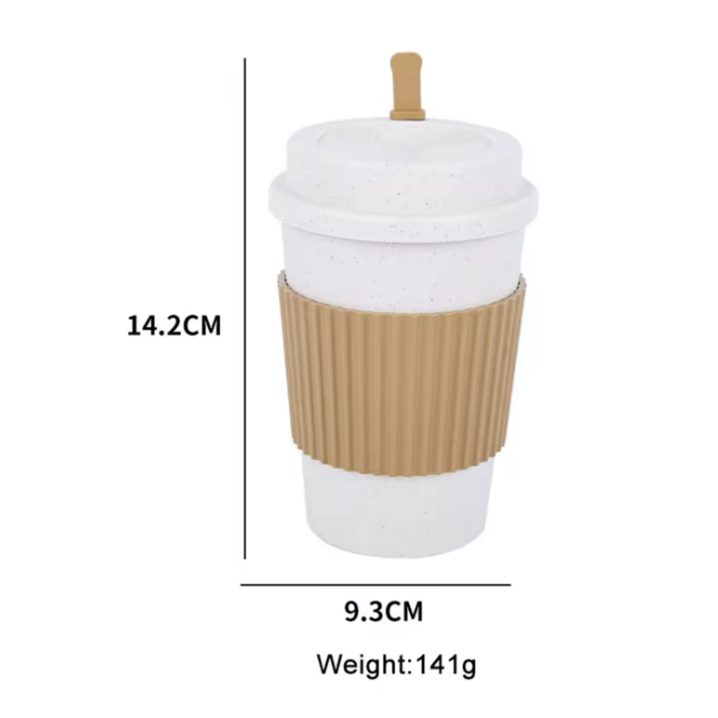 COOPI 450ml Coffee Mug with Sleeve (Wheat)