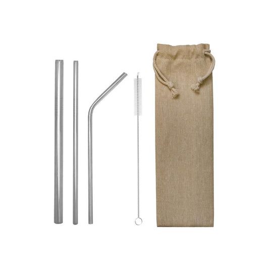Stainless Steel Straw Set in Canvas Pouch